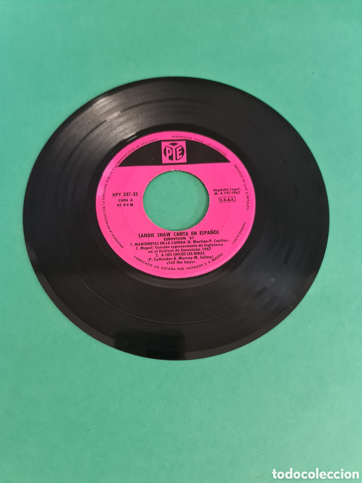 Discos de vinilo: Single Sandie Shaw. Canta en Espa&ntilde;ol. - Foto 3