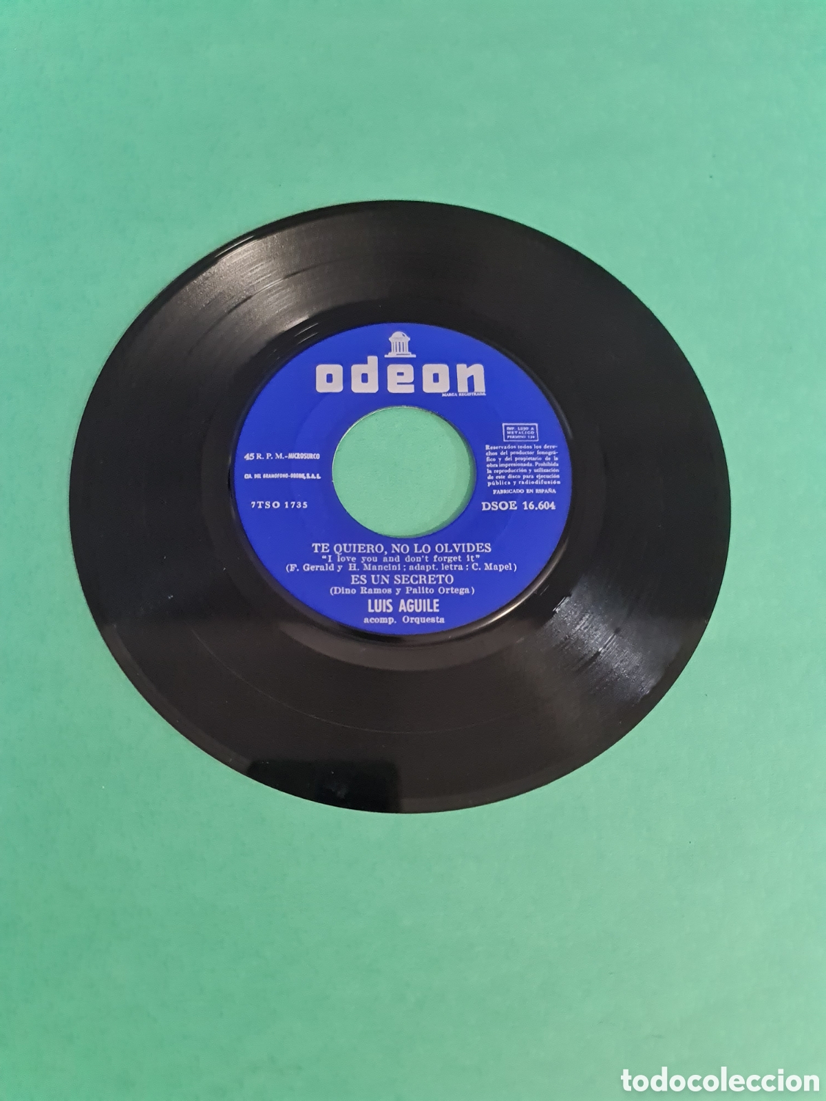 Discos de vinilo: Single Mas Ritmo...De Luis Aguil&eacute;. - Foto 3