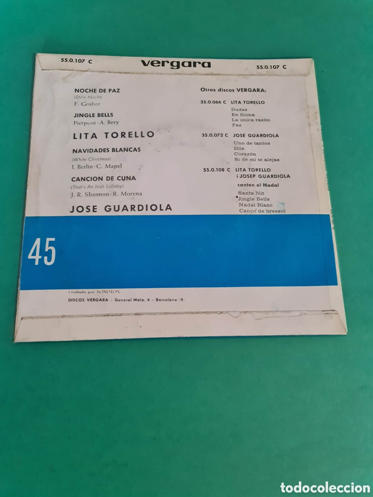 Discos de vinilo: Single Lita Torell&oacute; / Jos&eacute; Guardiola. - Foto 4