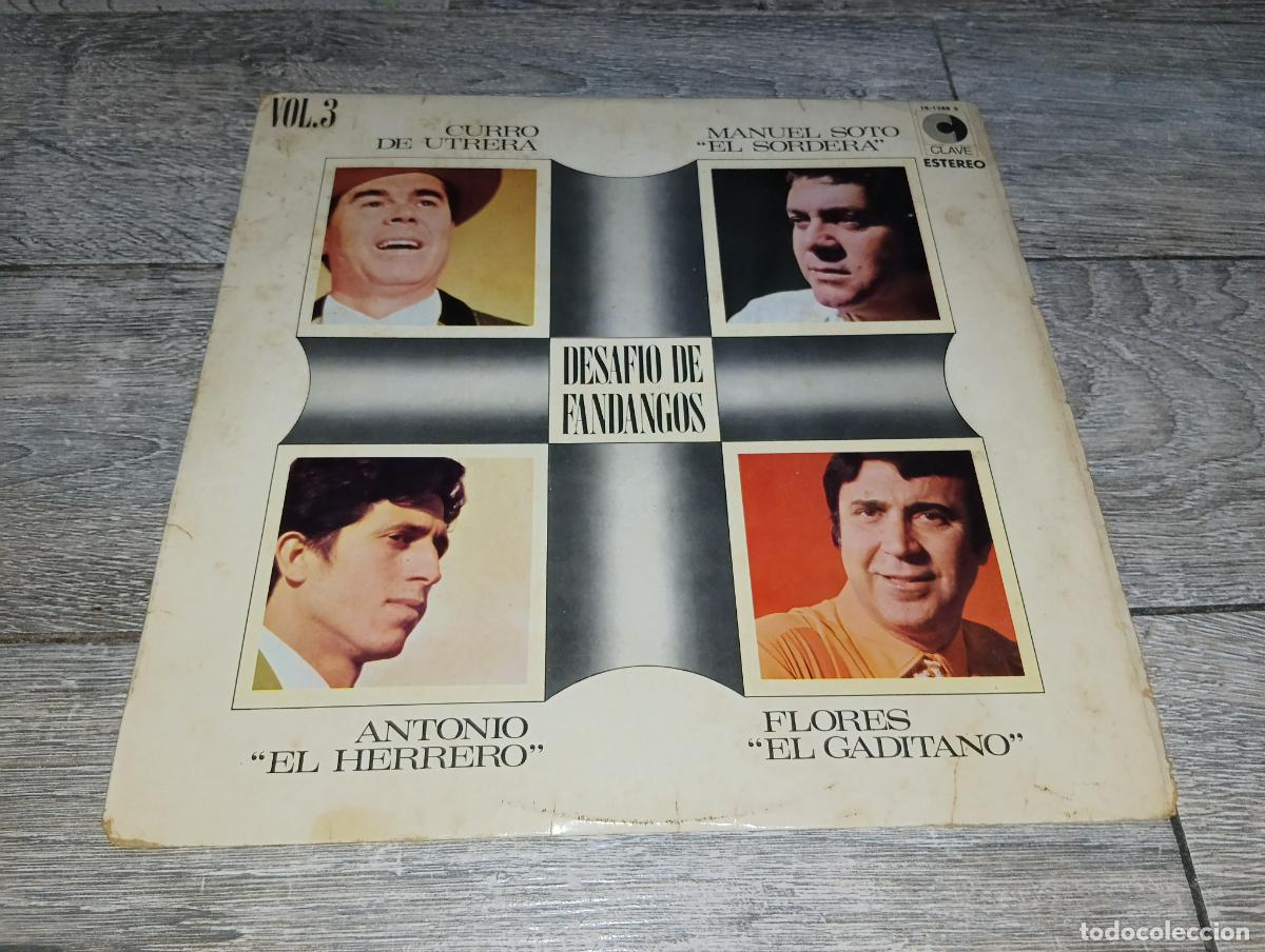 Discos de vinilo: Disco vinilo LP Vinilo LP Flamenco Desaf&iacute;o de Fandangos Vol. 3 Sordera Curro Utrera Herrero Gaditano