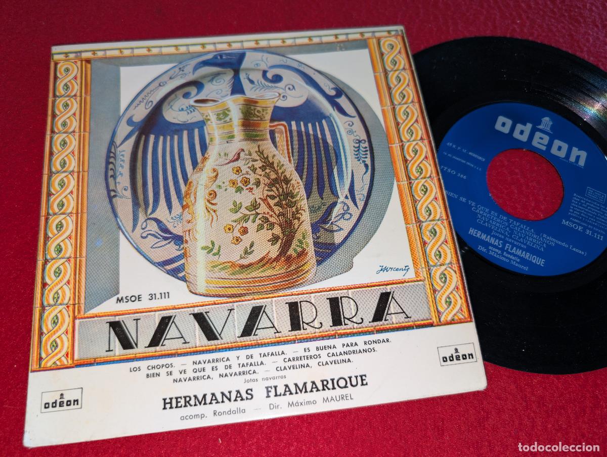 Dischi in vinile: RONDALLA & HERMANAS FLAMARIQUE dir Maurel NAVARRA Jotas Navarras EP 7'' 196? Odeon