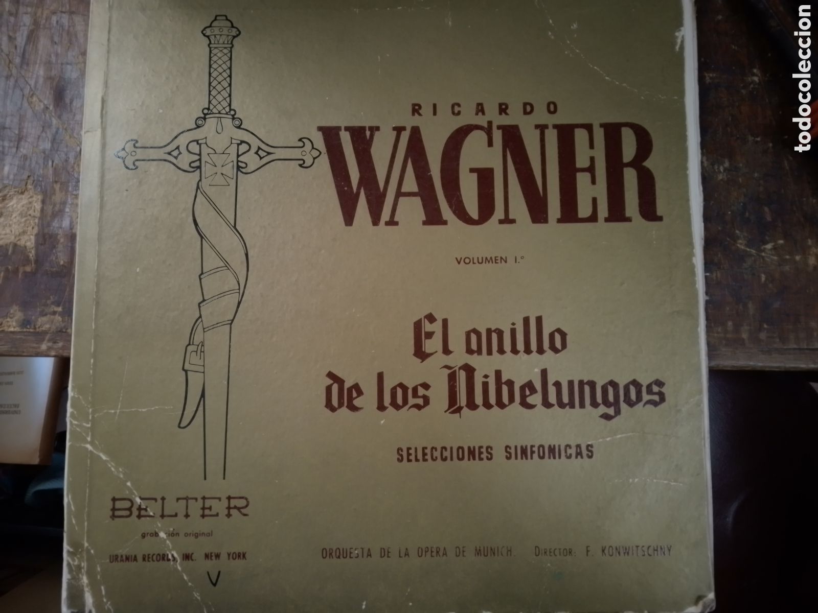 Discos de vinilo: EL ANILLO DE LOS NIBELUNGOS. WAGNER, RICHARD. VOLUMEN 1. DIRECTOR : KONWITSCHNY, F. BELTER. 1948