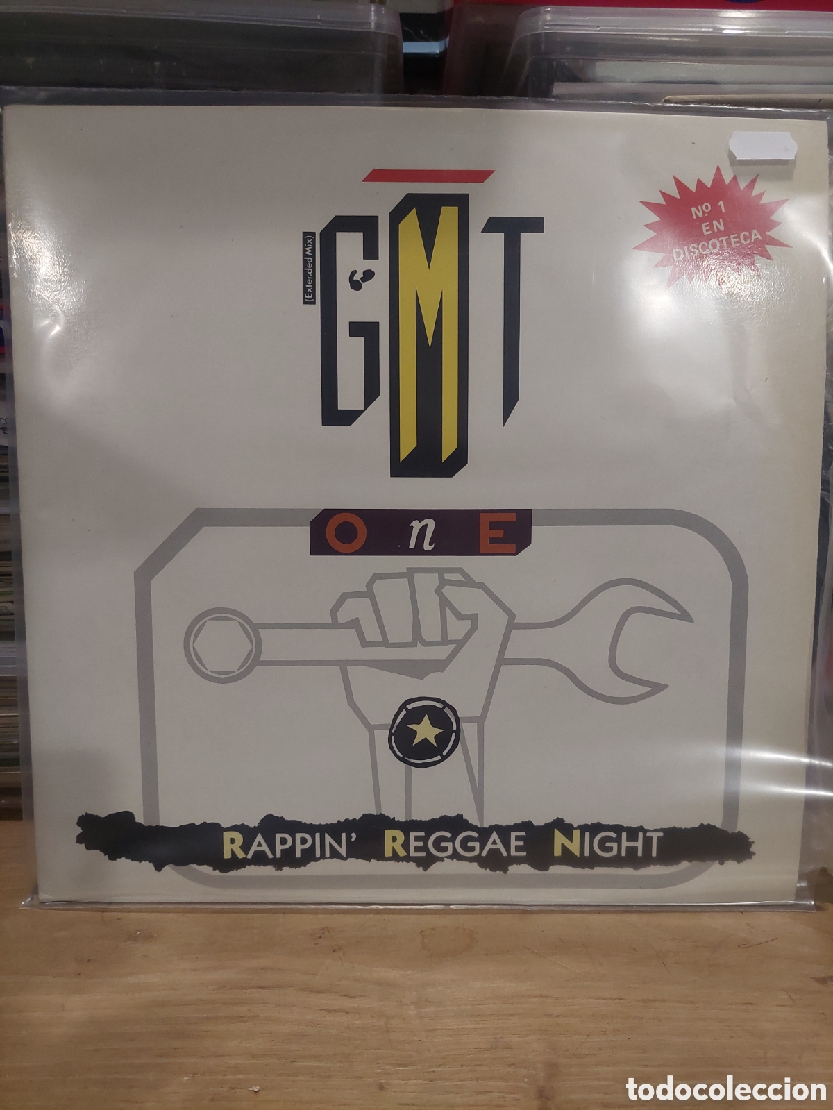 Discos de vinilo: N&Uacute;MERO 1 DISCOTECA GMT RAPOIM REGGAE NIGHT MAXI Blanco y negro Barcelona