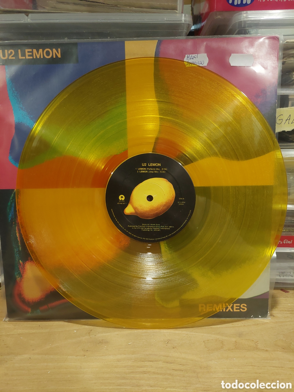 Discos de vinilo: DISCO AMARILLO MAXI U2 REMIXES Lemon - Foto 2