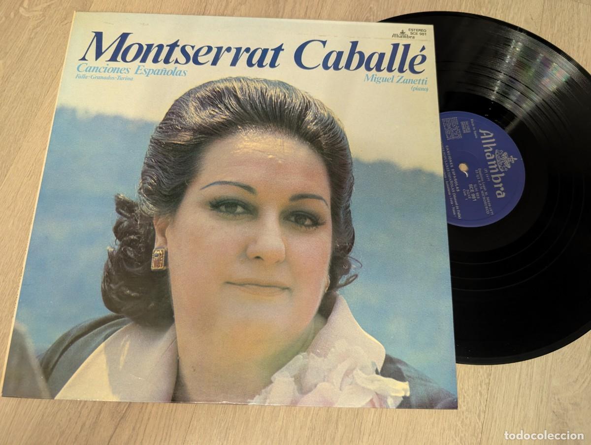 Discos de vinilo: MONTSERRAT CABALLE - CANCIONES ESPA&Ntilde;OLAS .LP DE ALHAMBRA DE 1977 - BUEN ESTADO