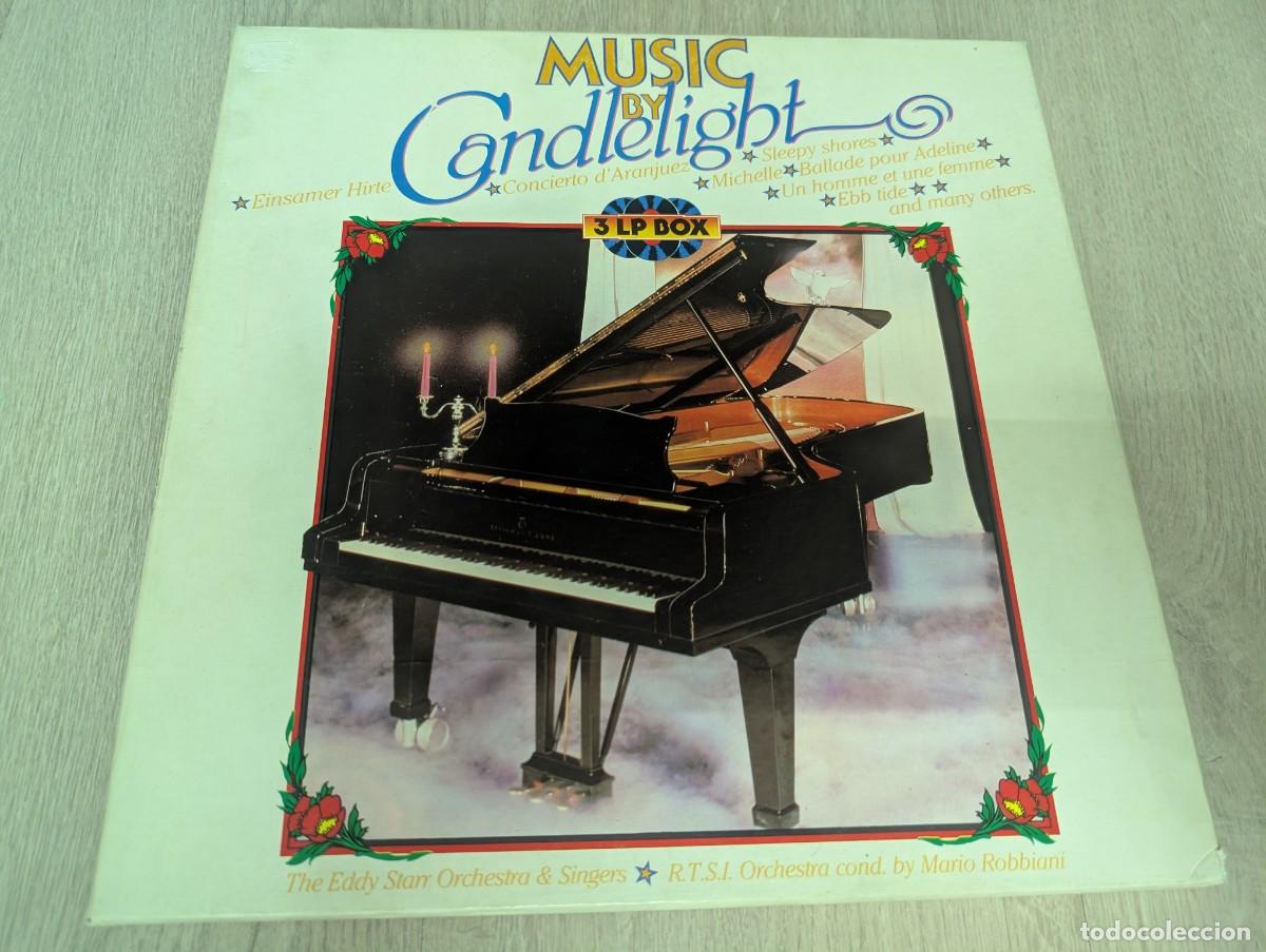 Discos de vinilo: MUSIC BY CANDLELIGHT - THE EDDY STARR ORCHSTRA & SINGERS ..ETC .. 3 LP&acute;S BOX - CON 42 TEMAS - 1983