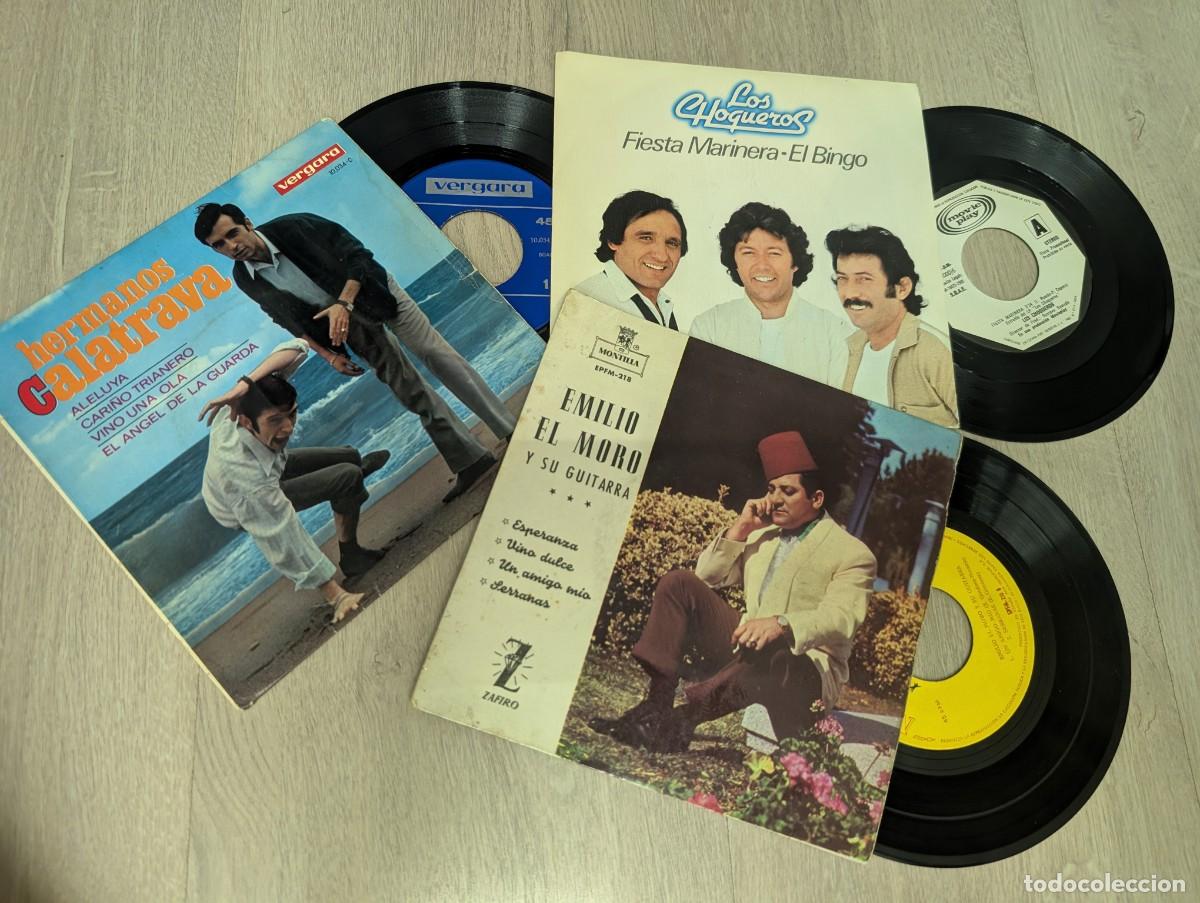 Disques de vinyle: LOTE DE 3 SINGLES DE MUSICA FLAMENCO ..ETC - EMILIO EL MORO, HERMANOS CALATRAVA Y LOS CHOQUEROS