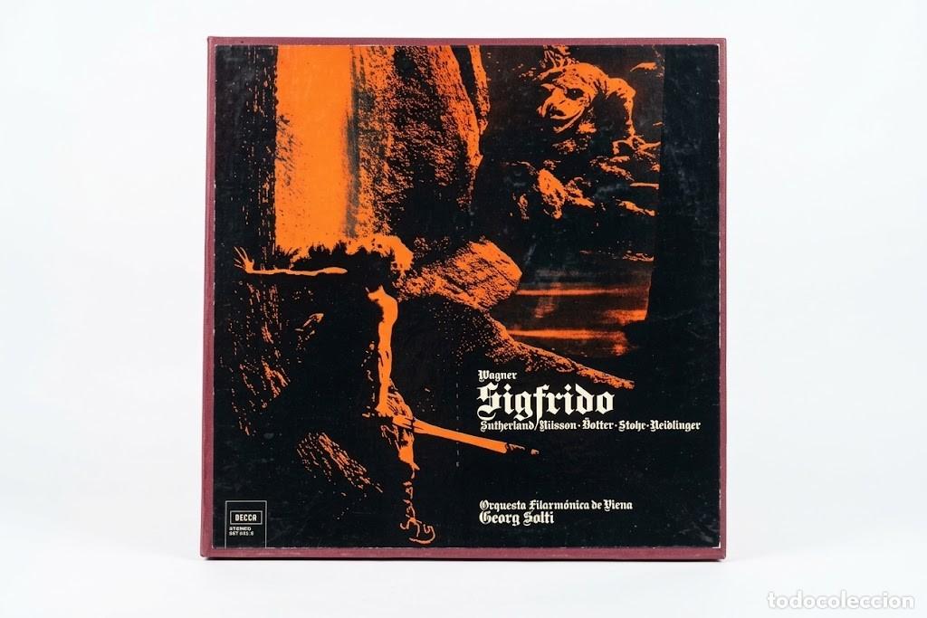 Discos de vinilo: WAGNER SIGFRIDO SIEGFRIED - SOLTI WINDGASSEN NILSSON - CAJA 5 LP + LIBRO - DECCA WIDE BAND FFSS 1963