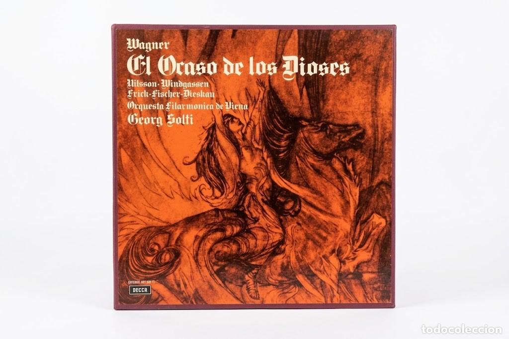Discos de vinilo: WAGNER EL OCASO DE LOS DIOSES GOTTERDAMMERUNG - SOLTI NILSSON - CAJA 6 LP + LIBRO - DECCA WIDE 1965
