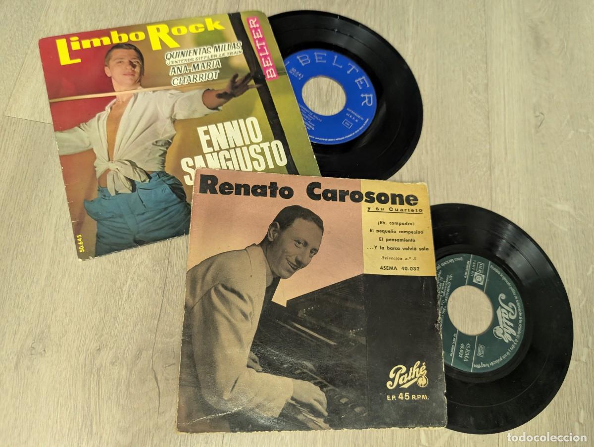 Discos de vinilo: LOTE DE 2 EP&acute;S DE MUSICA ITALIANA - RENATO CAROSONE - 4 TEMAS + ENNIO SANGIUSTO - LIMBO ROCK + 3.