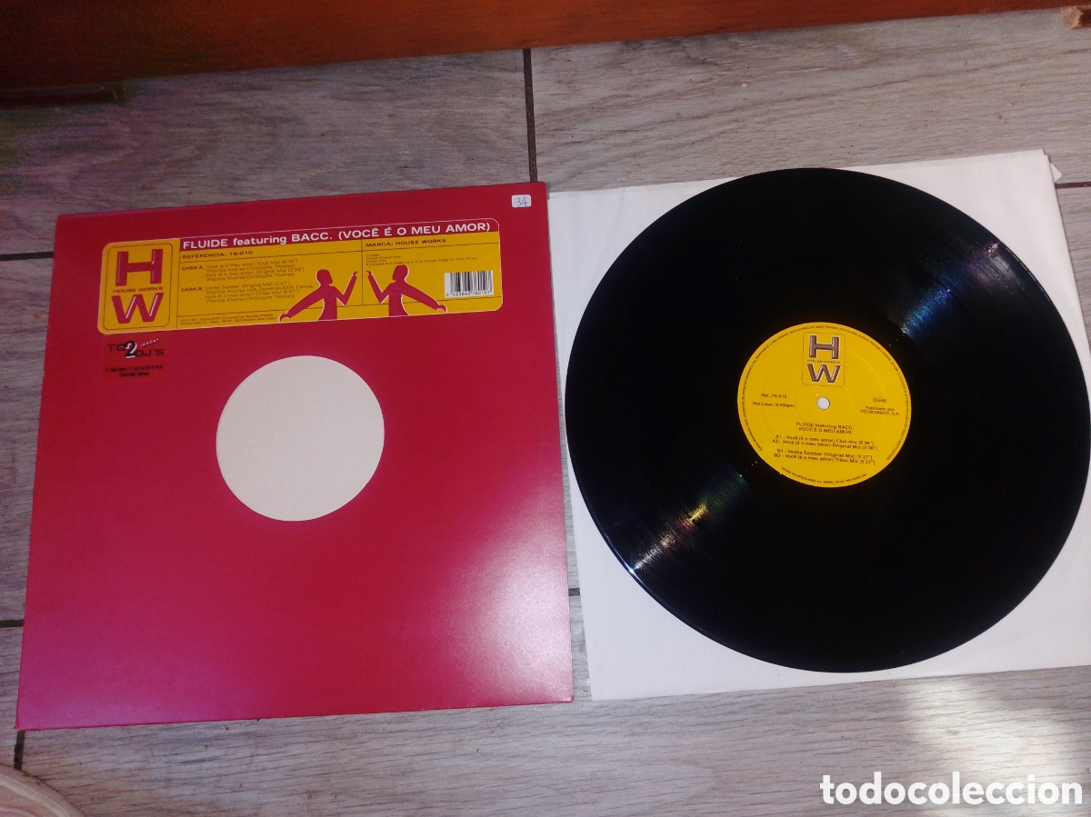 Discos de vinilo: FLUIDE Feat BACC - VOCE E O MEU AMOR - MAXI - SPAIN - HOUSE WORKS - PLS 34 - L -