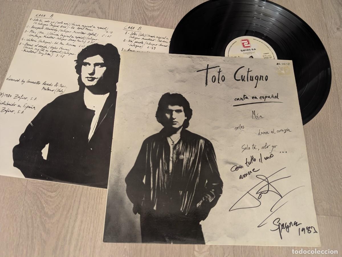 Discos de vinilo: TOTO CUTUGNO - CANTA EN ESPA&Ntilde;OL SUS GRANDES EXITOS..LP ZAFIRO 1980 - CON LETRAS ..FIRMADO Y DEDICADO