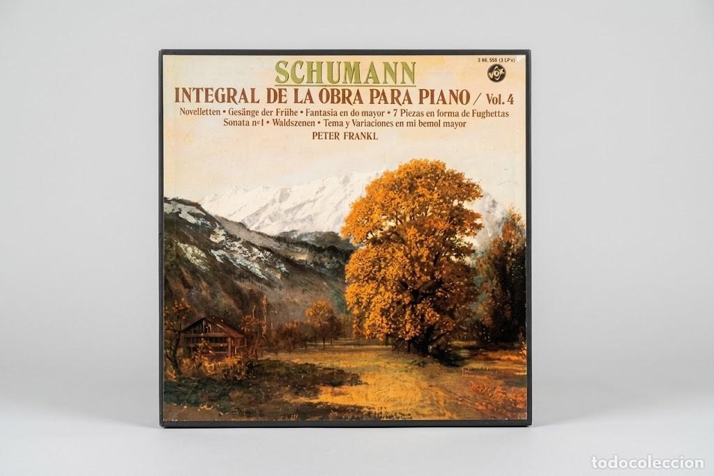 Discos de vinilo: SCHUMANN INTEGRAL OBRA PARA PIANO VOL 4 - PETER FRANKL - CAJA 3 VINILOS LP + LIBRO - VOX (1982)