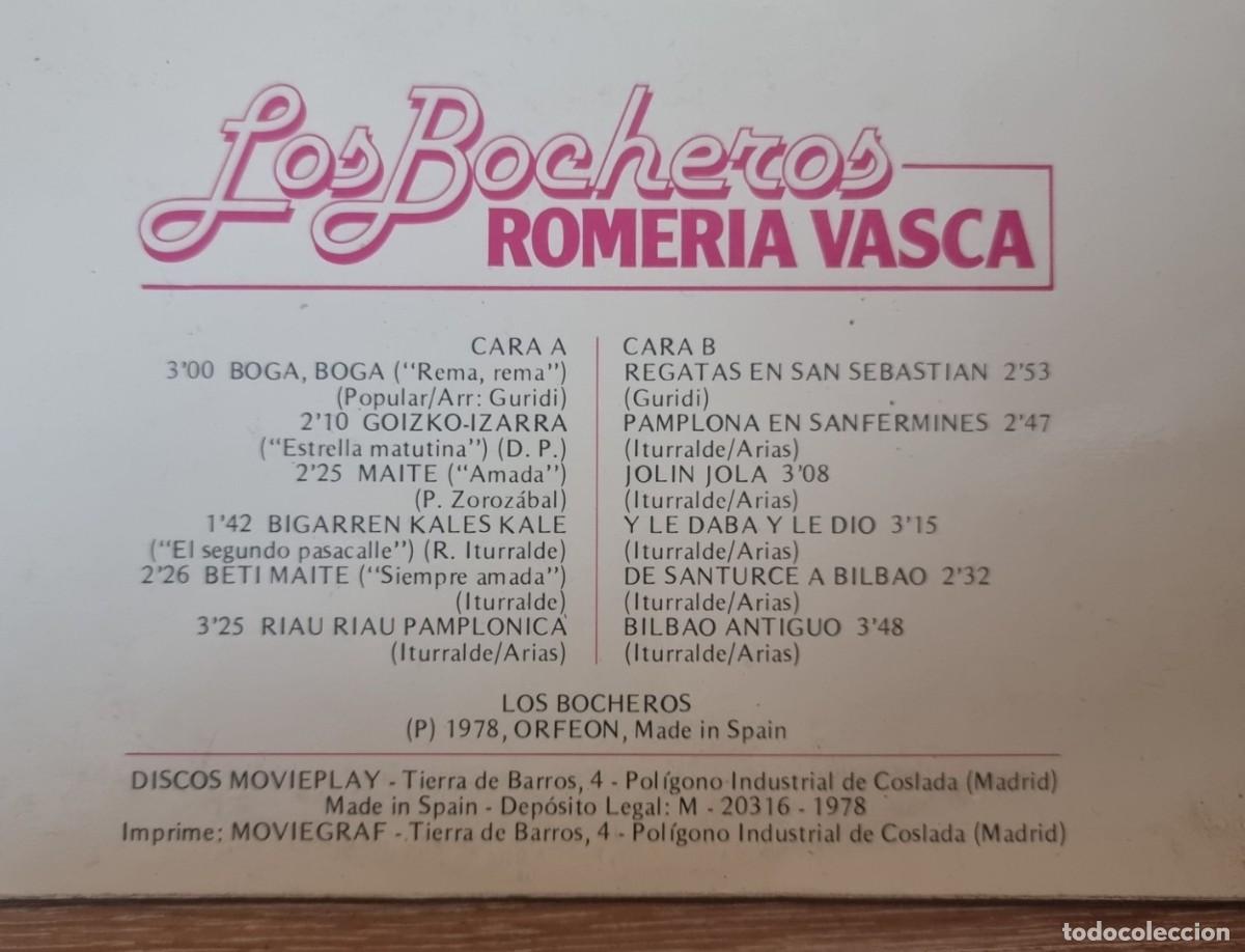 Discos de vinilo: LOS BOCHEROS - ROMERIA VASCA 1978 - Foto 3