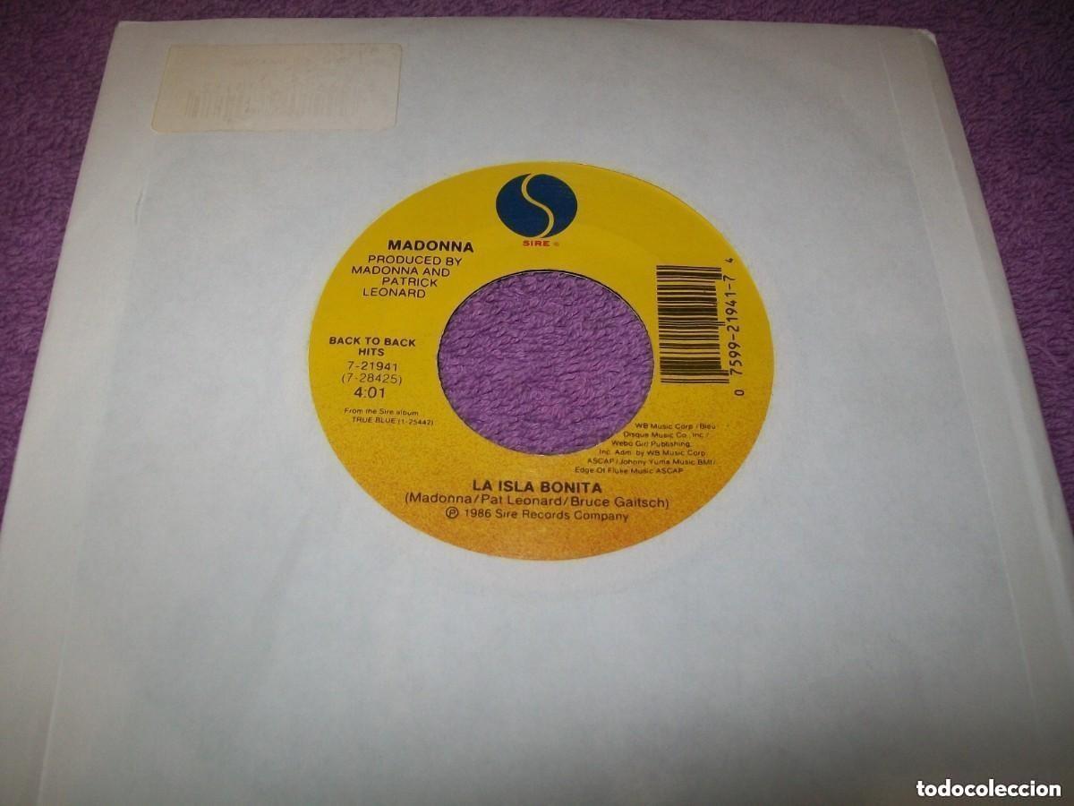 Discos de vinilo: MADONNA - LA ISLA BONITA + OPEN YOUR HEART - TEMAS DE LP BACK TO BACK HITS ..SINGLE IMPOTADOS U.S.A