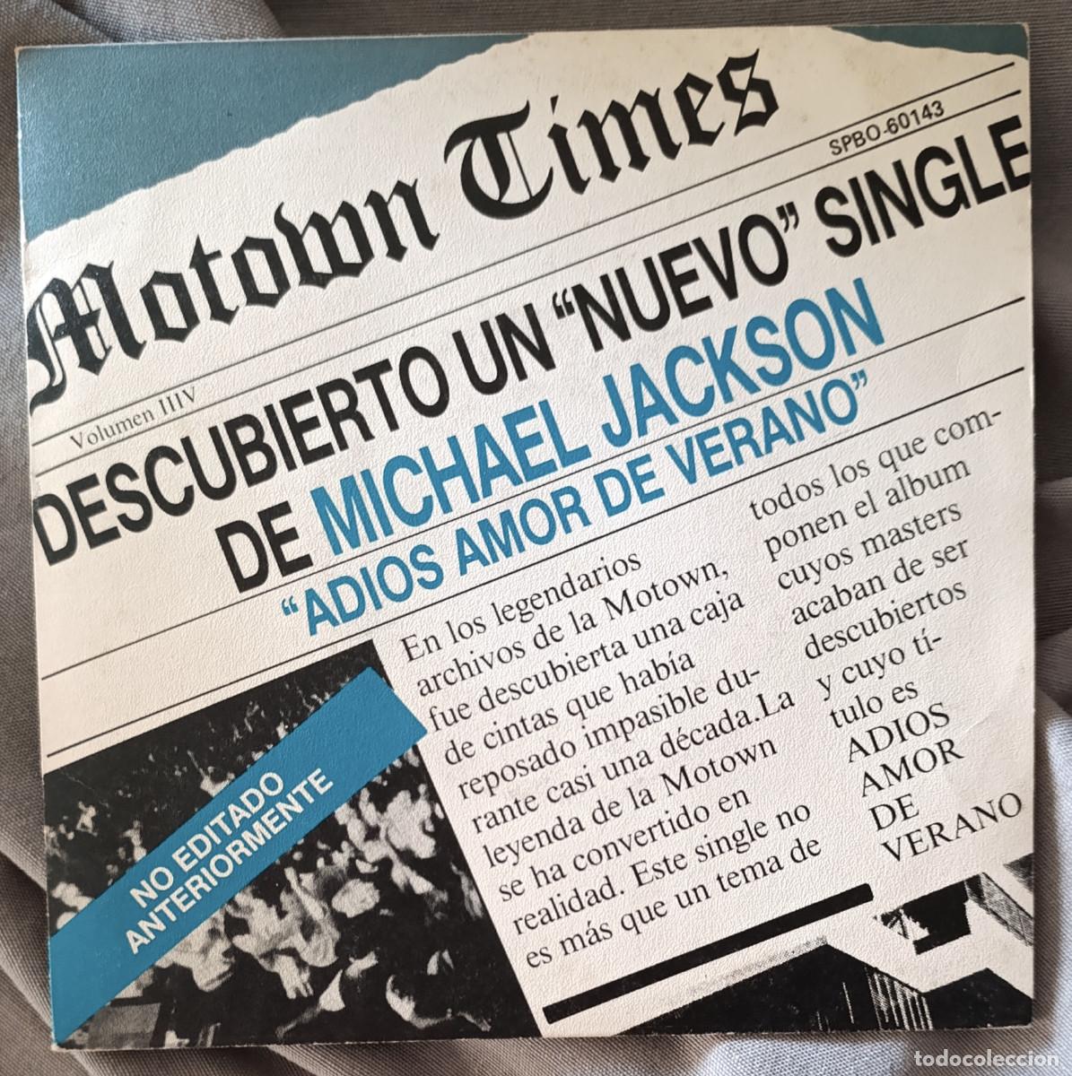 Discos de vinilo: MICHAEL JACKSON &ndash; &ldquo;GOODBYE MY SUMMER LOVE&rdquo;, single promocional edici&oacute;n espa&ntilde;ola 1984.