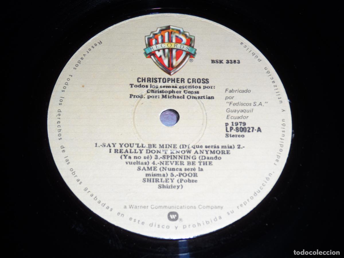 Discos de vinilo: Christopher Cross &lrm;&ndash; Christopher Cross (ECUADOR 1980) - Foto 3