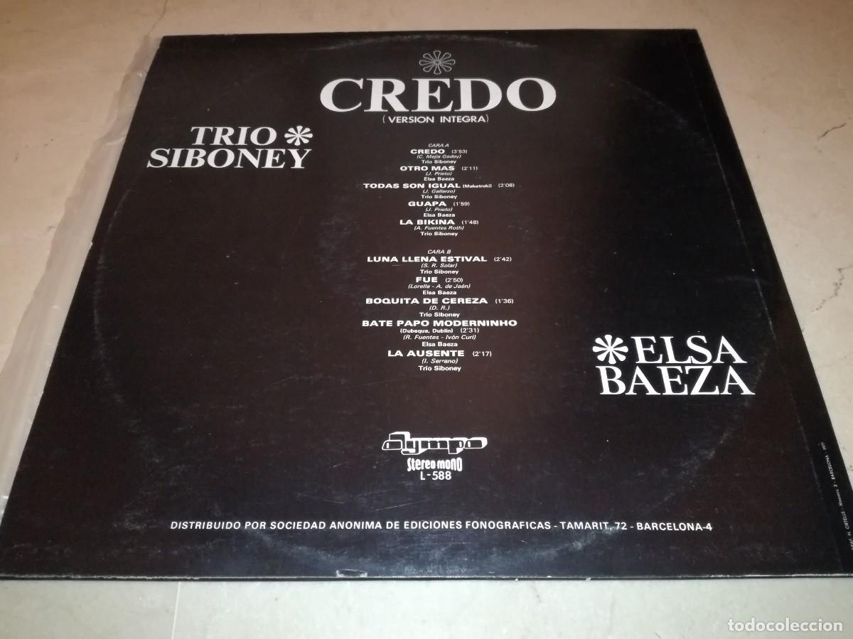 Discos de vinilo: CREDO VERSION COMPLETA TRIO SIBONEY ELSA BAEZA - Foto 2