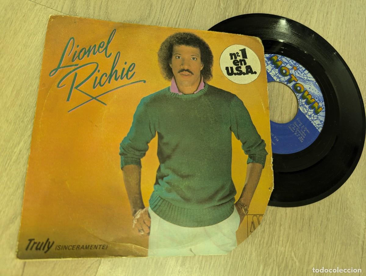 Discos de vinilo: LIONEL RICHIE - TRULY ..SINGLE DE MOTOWN DE 1982 - EDICION ESPA&Ntilde;OLA . N&ordm; 1 EN U.S.A.
