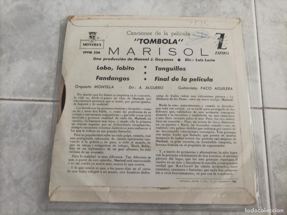 Discos de vinilo: Marisol single de la pelicula tombola - Foto 2