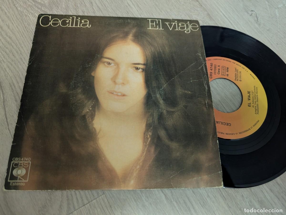 Dischi in vinile: CECILIA - EL VIAJE + LLUVIA .. SINGLE ORIGINAL DE CBS DE 1976 . CON LA LETRA EN CONTRAPORTADA