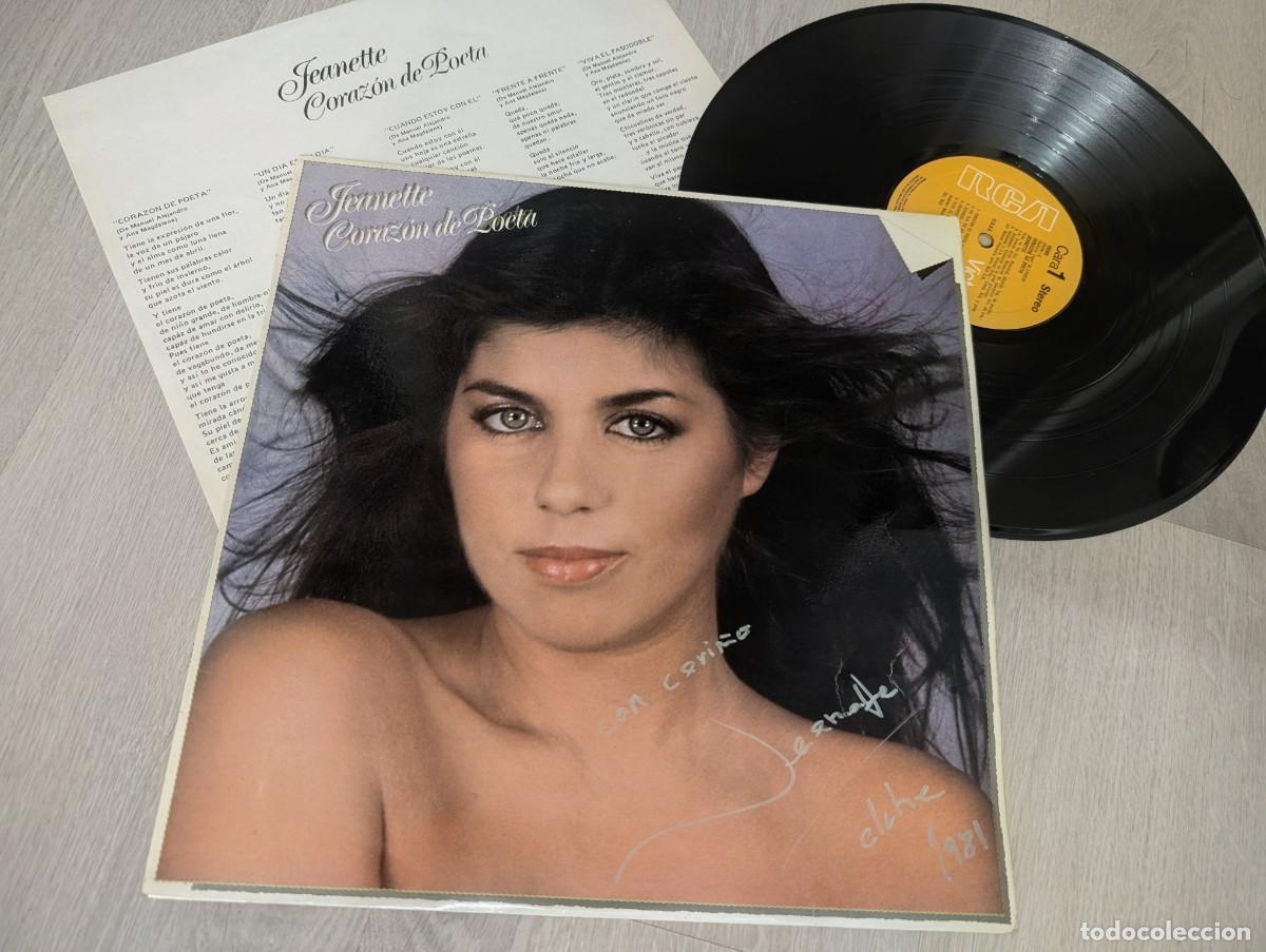 Discos de vinilo: JEANETTE - CORAZON DE POETA ..LP DE 1&ordf; EDICION CON LETRAS DE RCA DE 1981 ..FIRMADO Y DEDICADO .