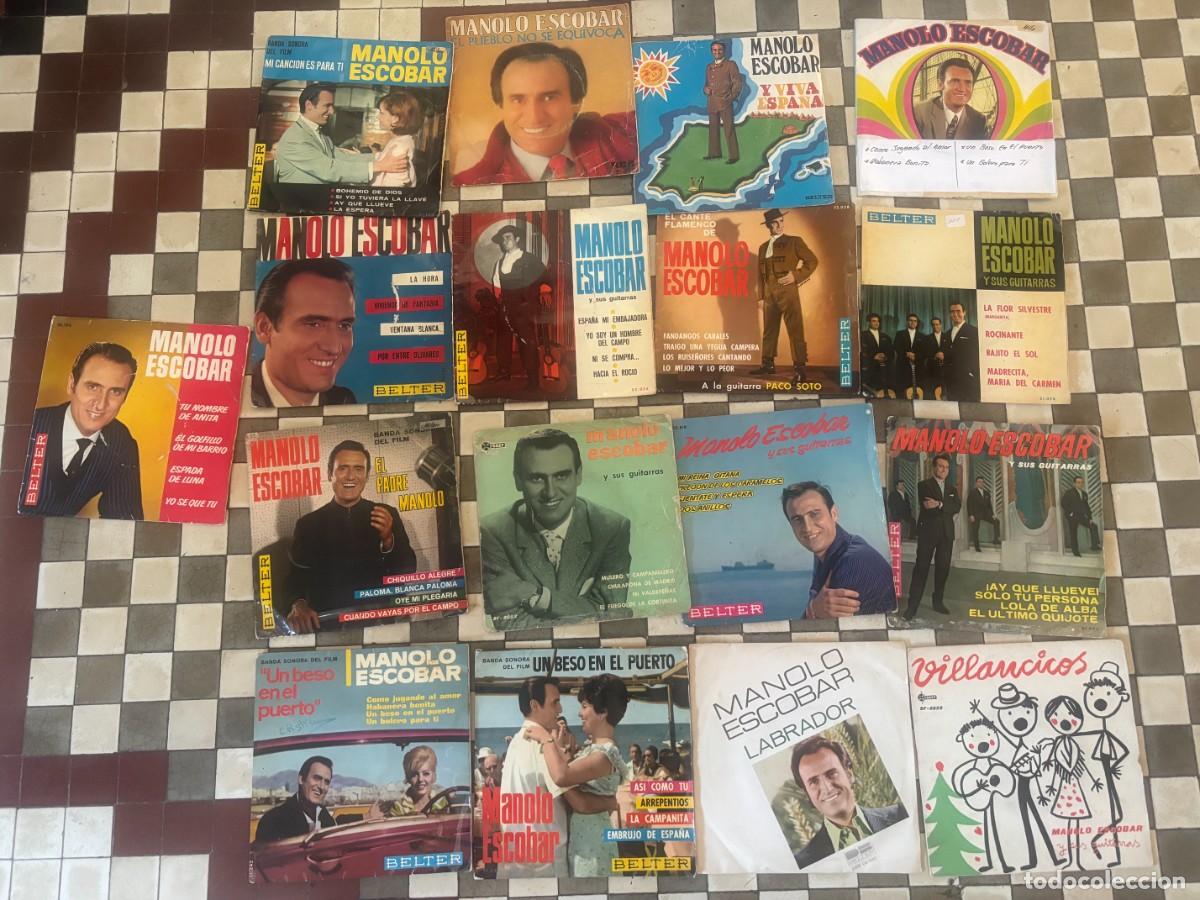 Discos de vinilo: lote de 17 singles de Manolo Escobar