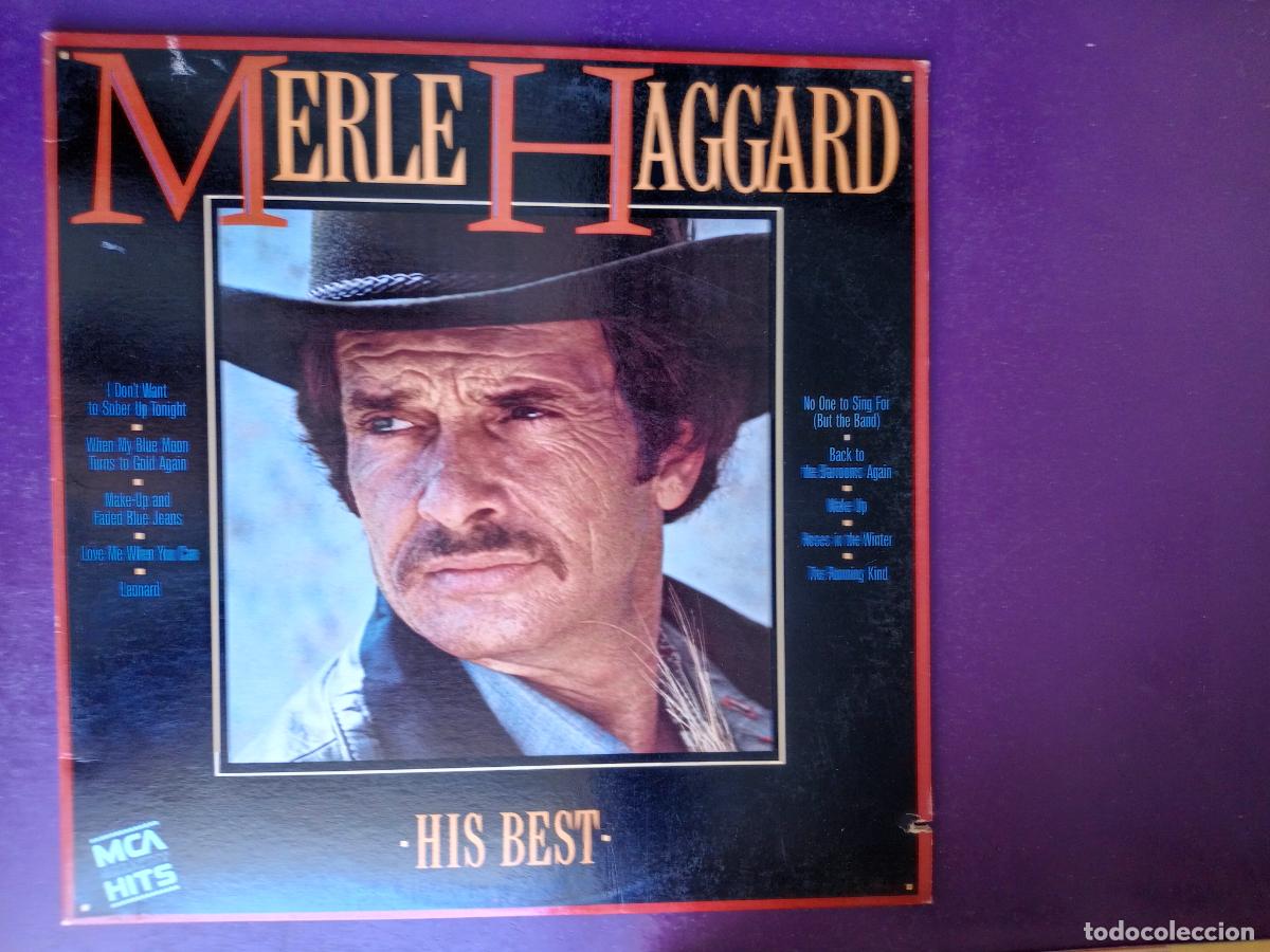 Discos de vinilo: Merle Haggard &ndash; His Best - LP MCA 1985 - RECOP 10 EXITOS - COUNTRY ROCK AMERICANA