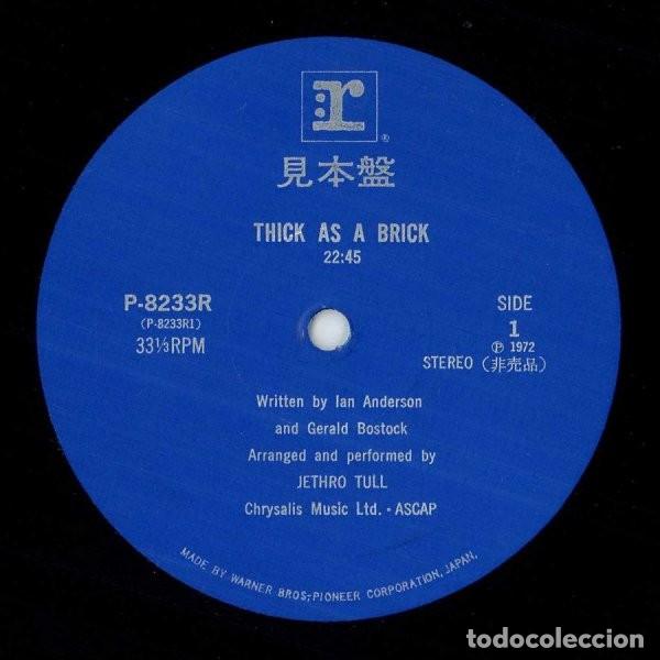 Discos de vinilo: Jethro Tull &lrm;&ndash; Thick As A Brick (Gerald's Immaculate World) (Promo/ Not For Sale ) Very Rare Blue !