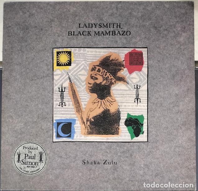 Discos de vinilo: Ladysmith Black Mambazo - Shaka Zulu - LP Warner ref. 925582-1. Ed. espa&ntilde;ola 1988.