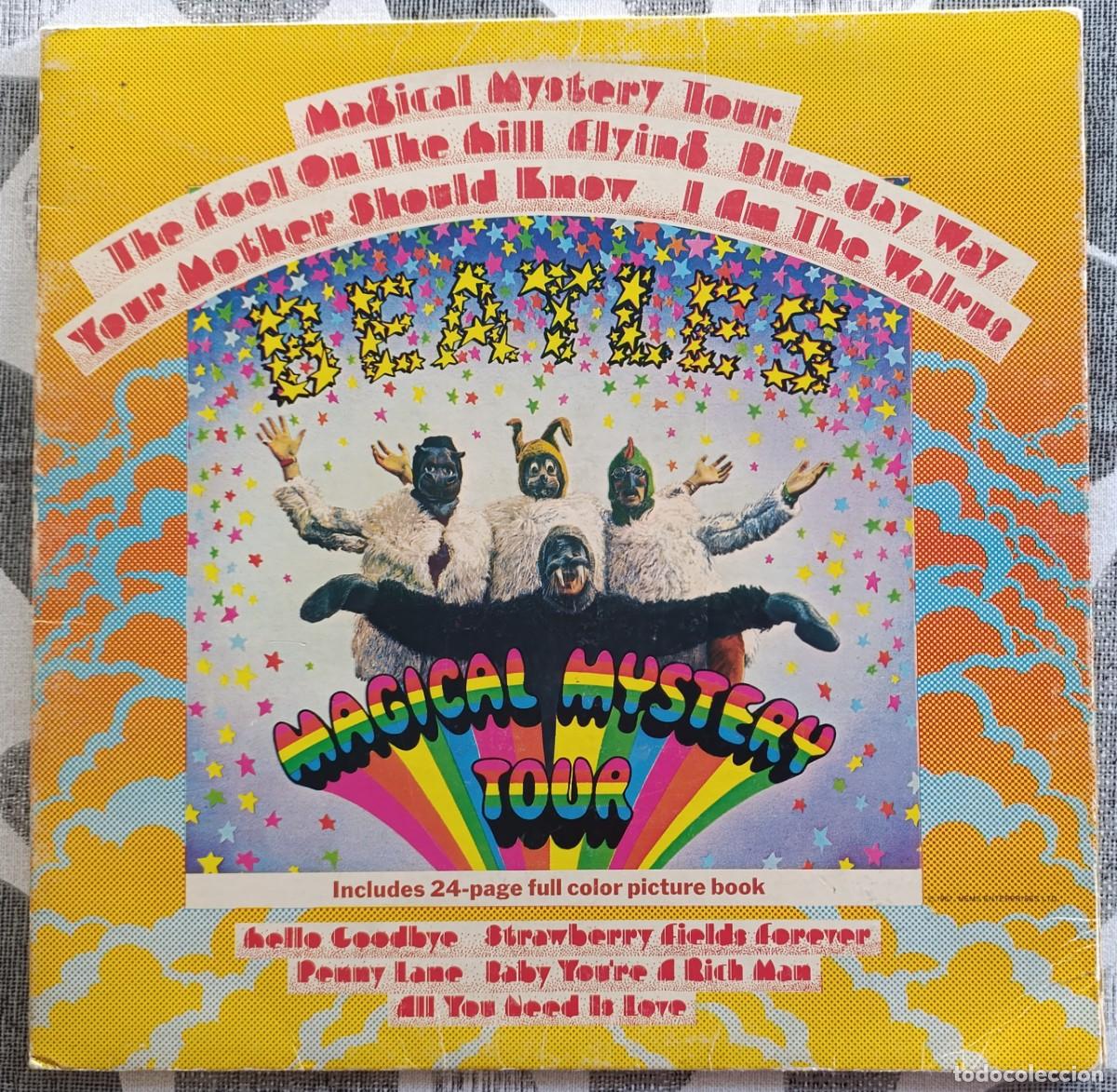 Discos de vinilo: THE BEATLES &ndash; MAGICAL MYSTERY TOUR LP 1977 1&ordf; EDICION ESPA&Ntilde;OLA -PORTADA IMPORTADA CON ETIQUETA