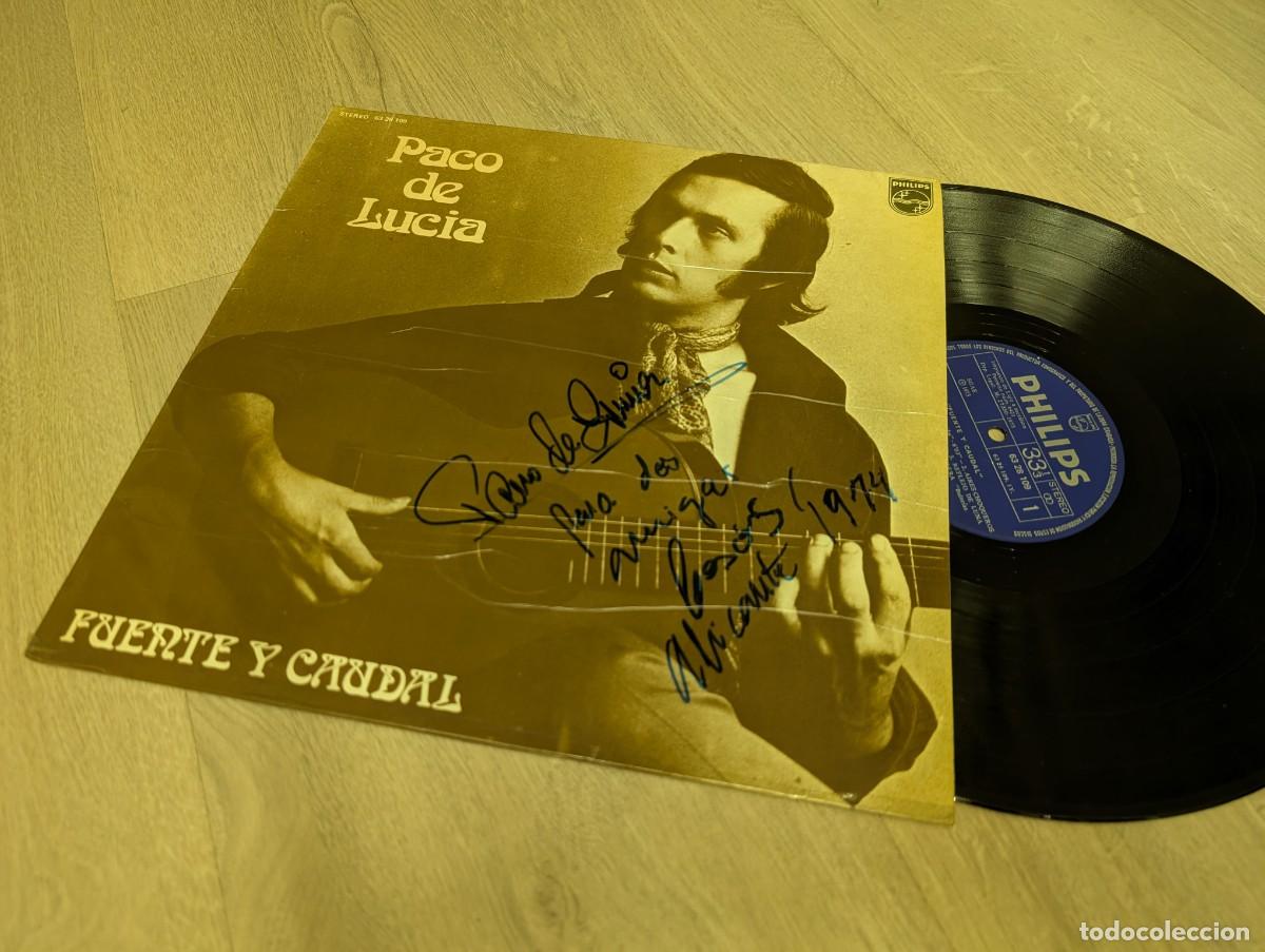 Discos de vinilo: PACO DE LUCIA - FUENTE Y CAUDAL ..LP DE PHILIPS DE 1973 - 1974 - ORIGINAL ..FIRMADO Y DEDICADO .
