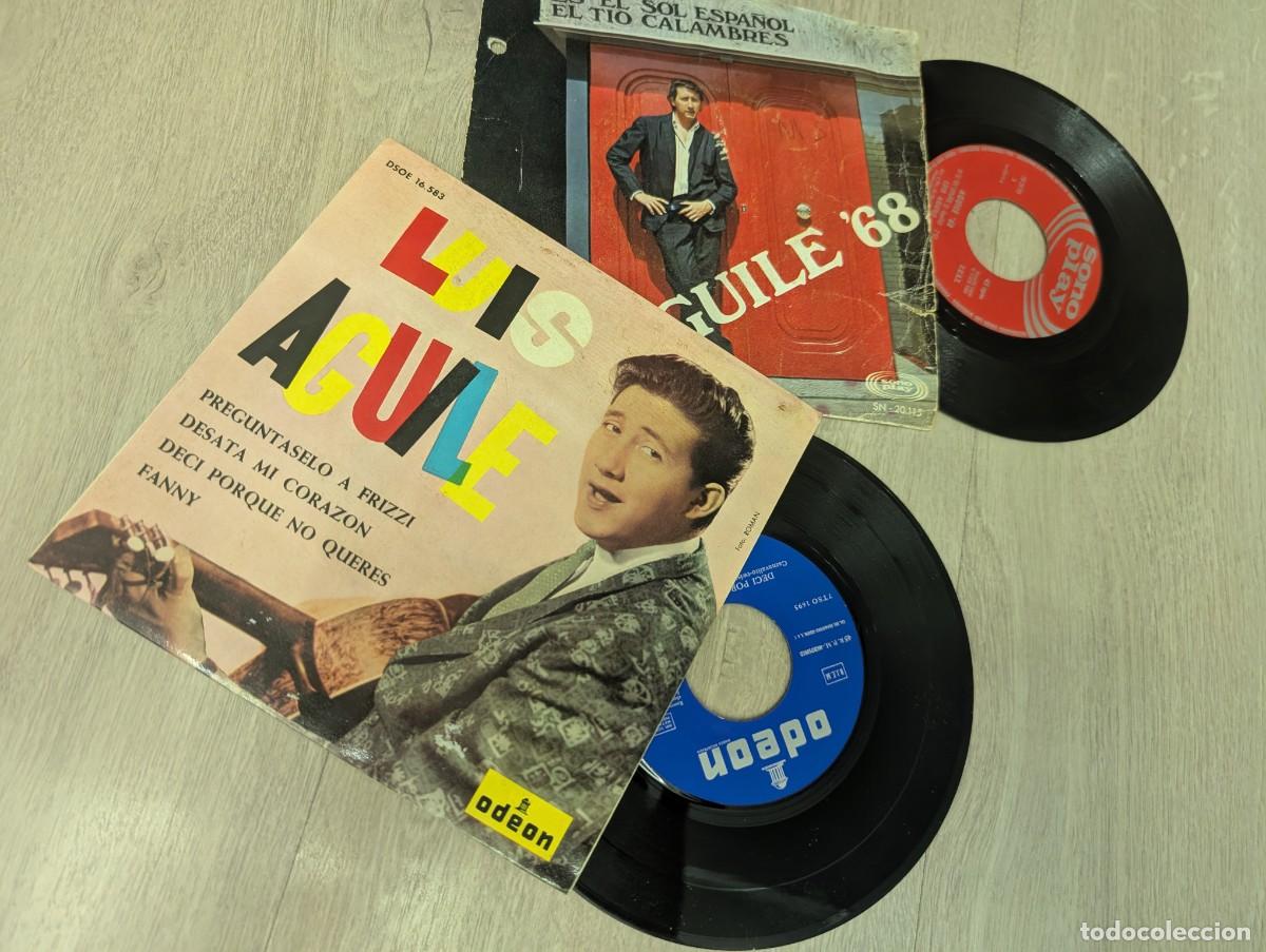 Discos de vinilo: LUIS AGUILE - LOTE DE 2 SNGLES - ES EL SO ESPA&Ntilde;OL + FANNY +3 DE EMI- Y SONOPLAY