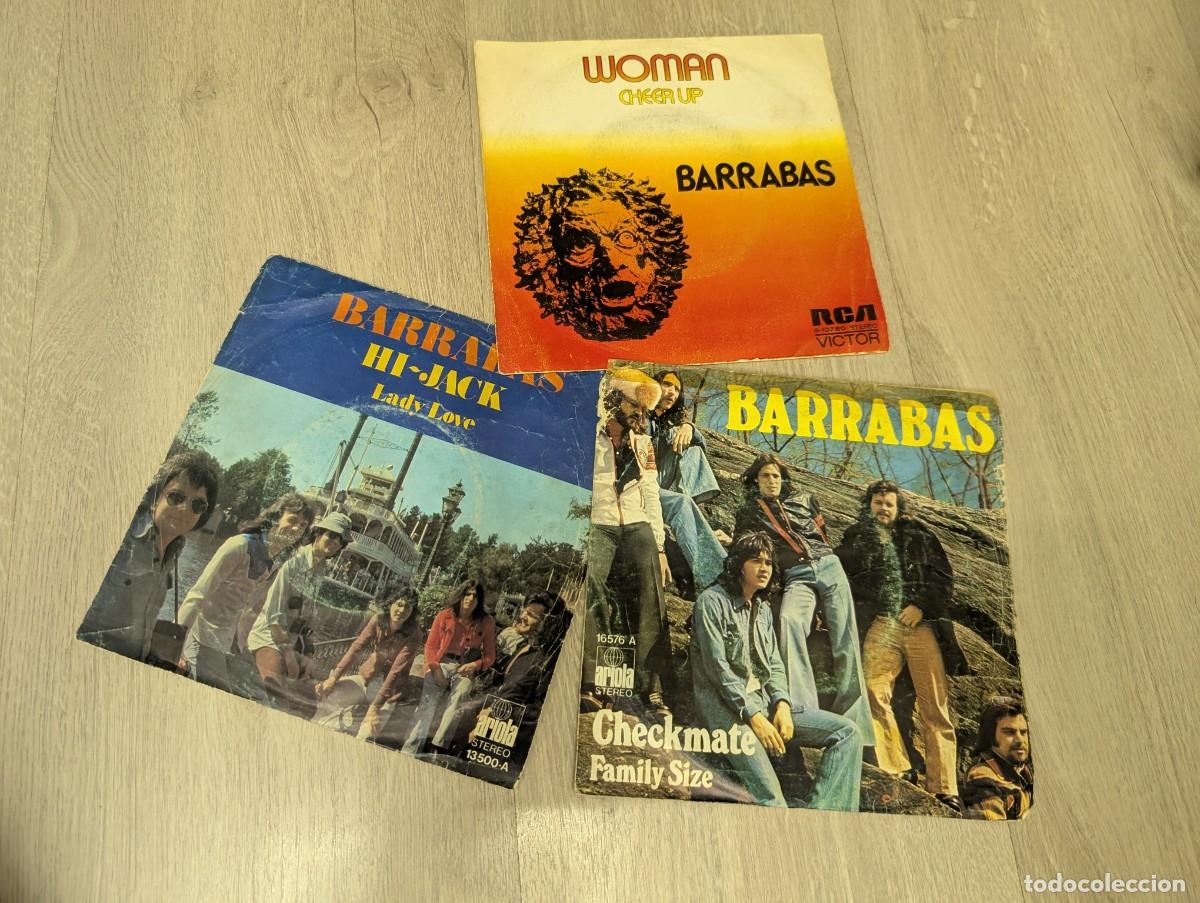 Discos de vinilo: BARRABAS - LOTE DE 3 SINGLES - HI . JACK + WOMAN + CHECKMATE DE ARIOLA Y RCA .