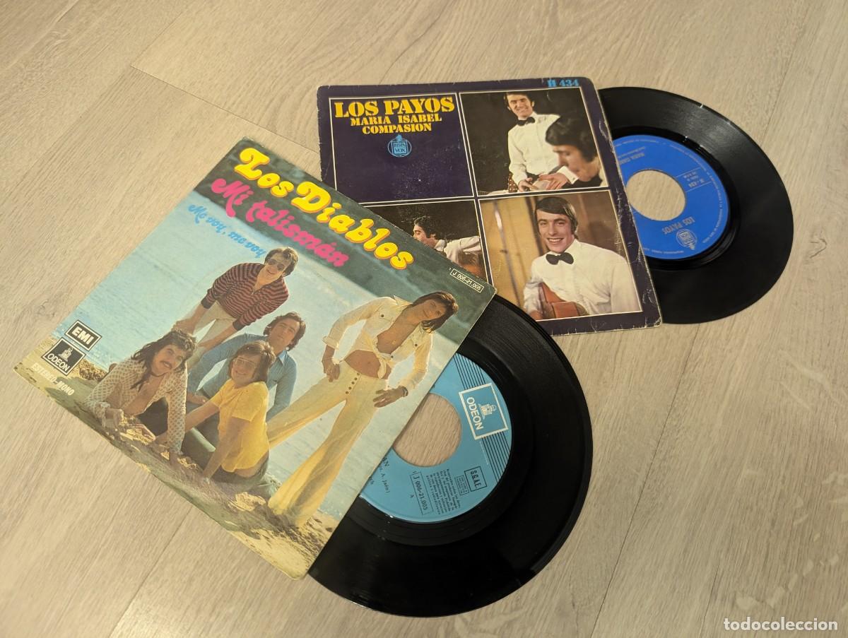 Discos de vinilo: LOTE DE 2 SINGLES DE GRUPOS ESPA&Ntilde;OLES DE LOS 60 Y 70 - LOS DIABLOS - MI TALISMAN+LOS PAYOS .MARIA