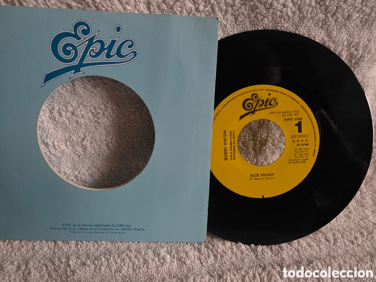 Discos de vinilo: Bobby Vinton&nbsp;&ndash;&nbsp;Blue Velvet 1990 Promo Spain