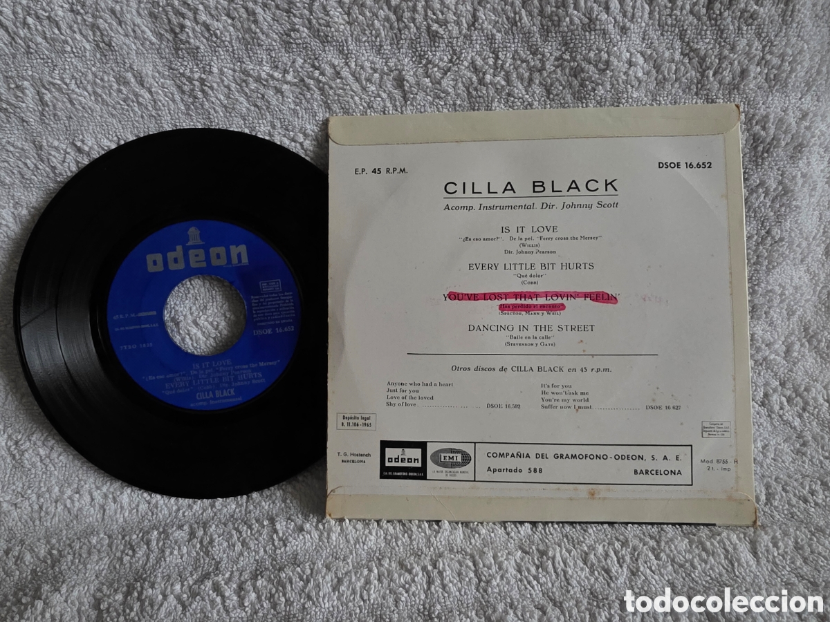 Discos de vinilo: Cilla Black&nbsp;&ndash;&nbsp;Is It Love 1965 Spain - Foto 2