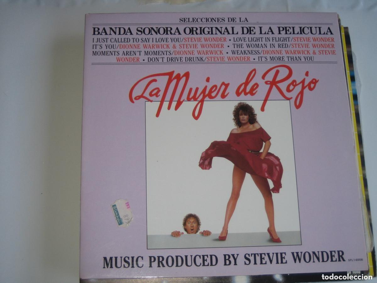 Discos de vinilo: STEVIE WONDER - LA MUJER DE ROJO - BANDA SONORA ORIGINAL ..LP GATEFOLD DE MOTOWN 1984 - ED. ESPA&Ntilde;OLA