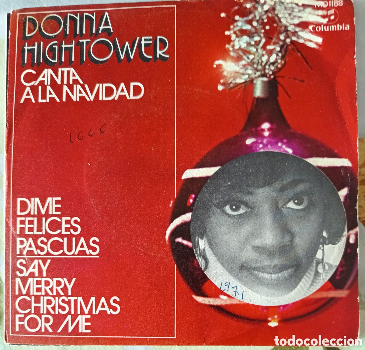 Discos de vinilo: Donna Hightower canta a la Navidad single sello Columbia editado en Espa&ntilde;a a&ntilde;o 1971 promocional.
