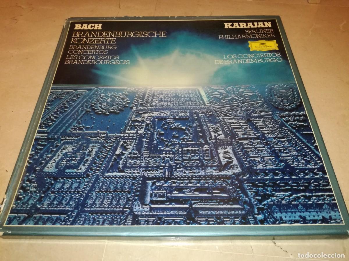 Discos de vinilo: CAJA CON 2 LPs + LIBRETO DE BACH / KARAJAN-EDICI&Oacute;N ESPA&Ntilde;OLA-VINILOS EN EXCELENTE ESTADO