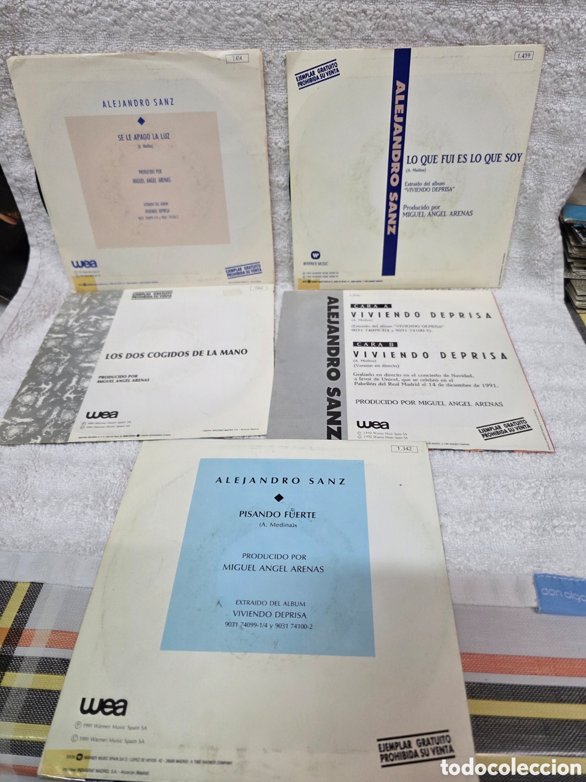 Discos de vinilo: ALEJANDRO SANZ 5 SINGLES PROMOCIONALES - Foto 2