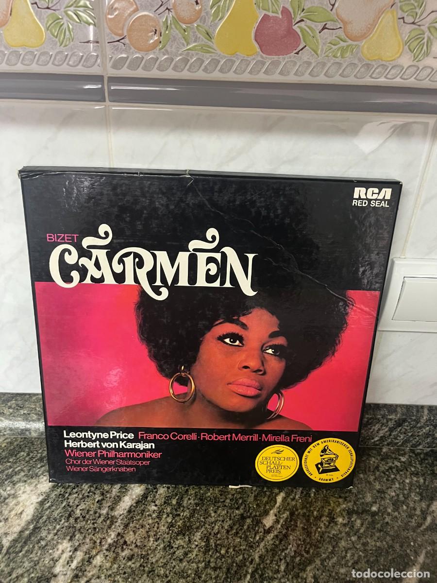 Discos de vinilo: Georges Bizet / Leontyne Price / Franco Corelli / Robert Merrill / Mirella Freni / Herbert Von Karaj