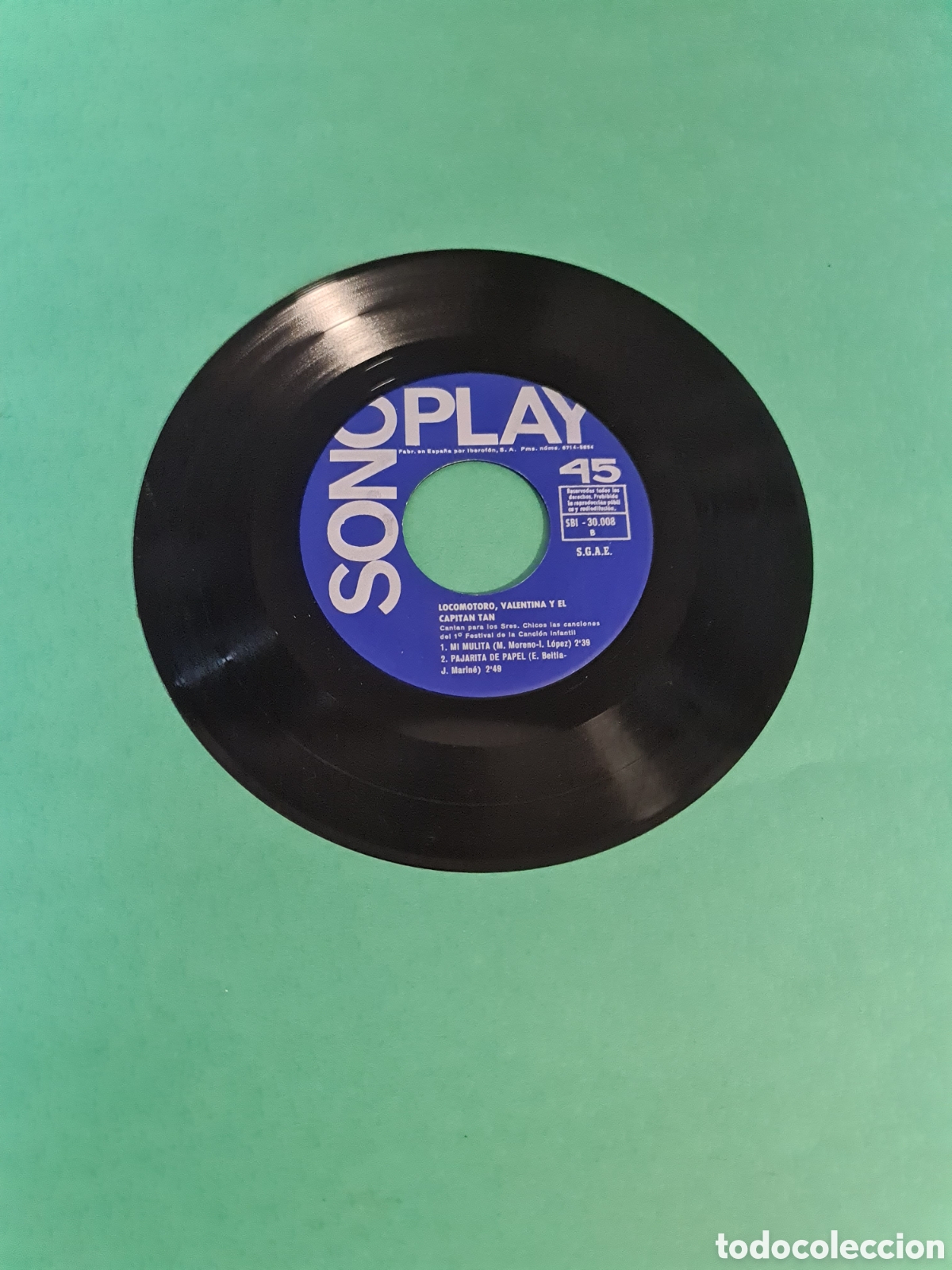 Discos de vinilo: Single Locomotora Valentina y el Capitan Tan. - Foto 2