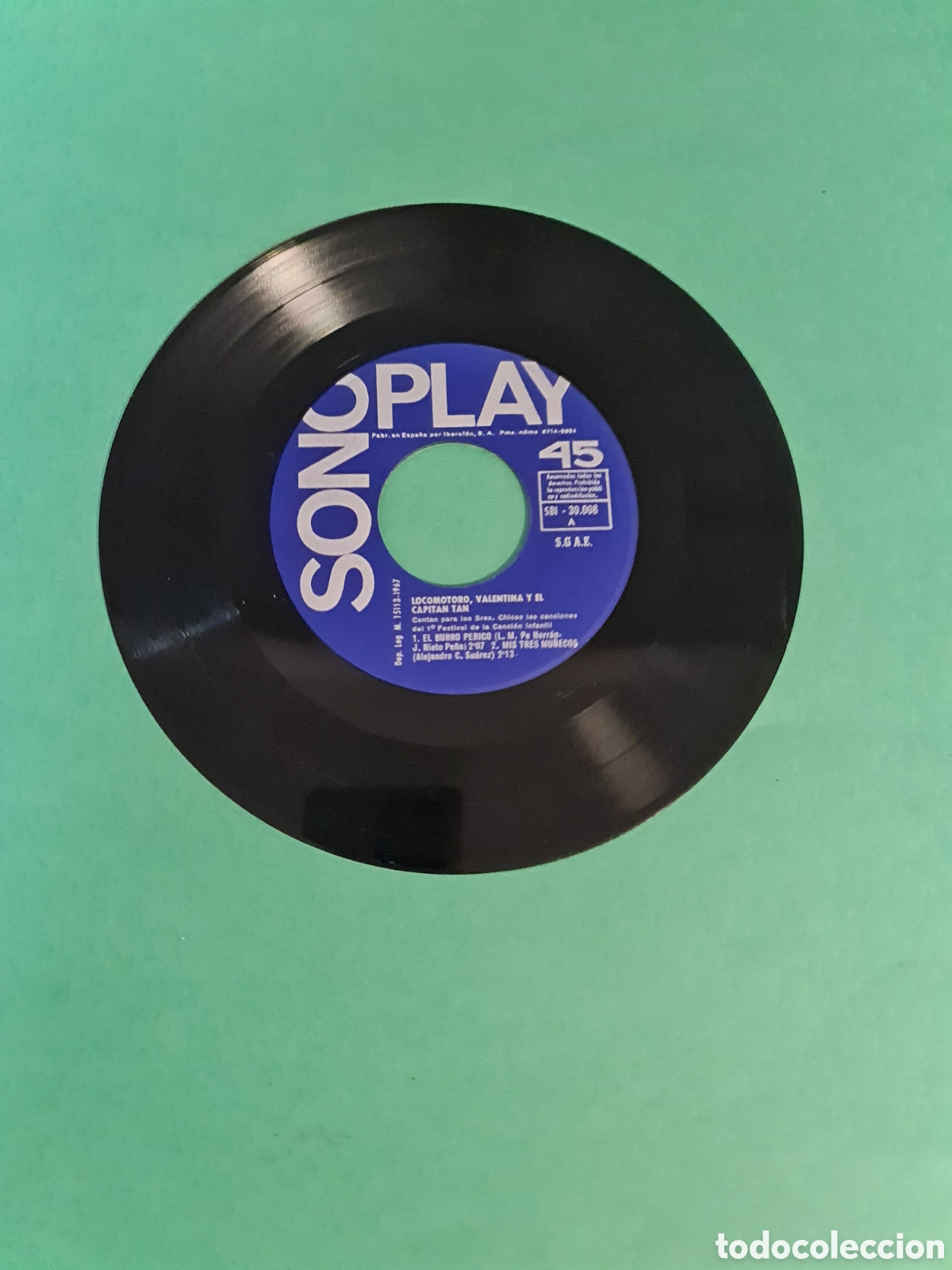 Discos de vinilo: Single Locomotora Valentina y el Capitan Tan. - Foto 3