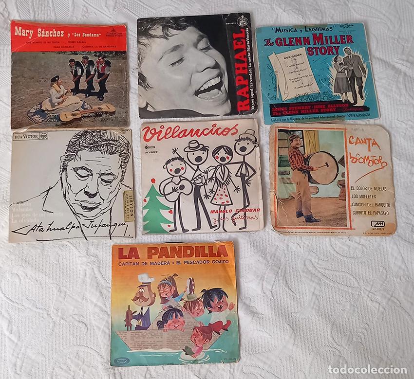 Discos de vinilo: Lote 7 singles: Raphael, A. Yupanqui, M Escobar&hellip; - Foto 2