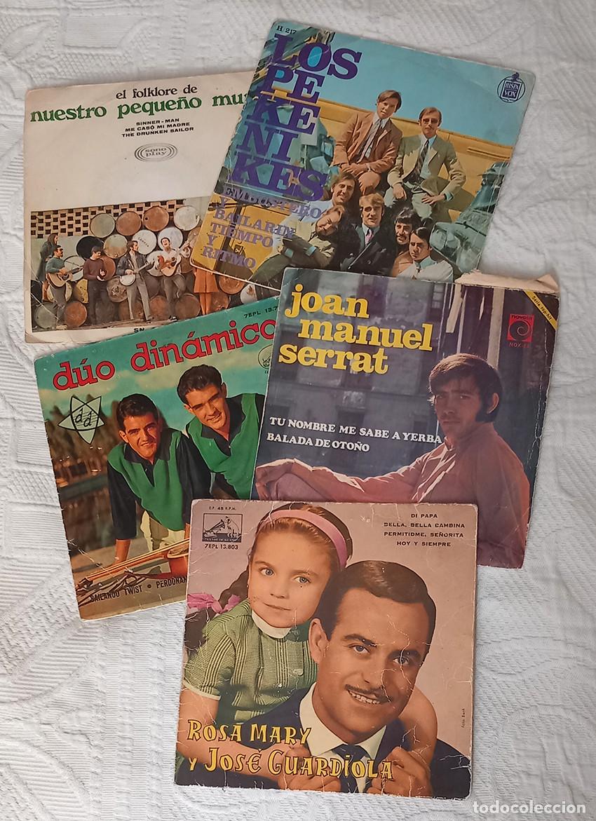 Discos de vinilo: 5 Fundas vac&iacute;as: Pekenikes,Serrat, D&uacute;o Din&aacute;mico&hellip;