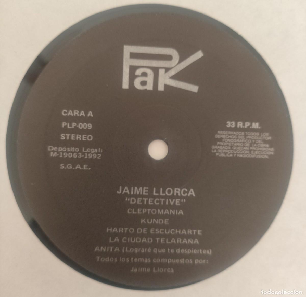 Discos de vinilo: Jaime Llorca-Detective -New Wave-1992 - Foto 3