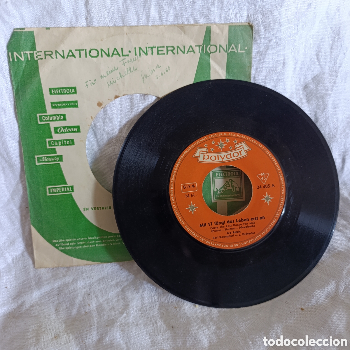 Discos de vinilo: Pop cl&aacute;sico alem&aacute;n,Vinilo 7&rdquo; Single - Ivo Robić - Mit 17 f&auml;ngt das Leben erst an / Polydor 1960