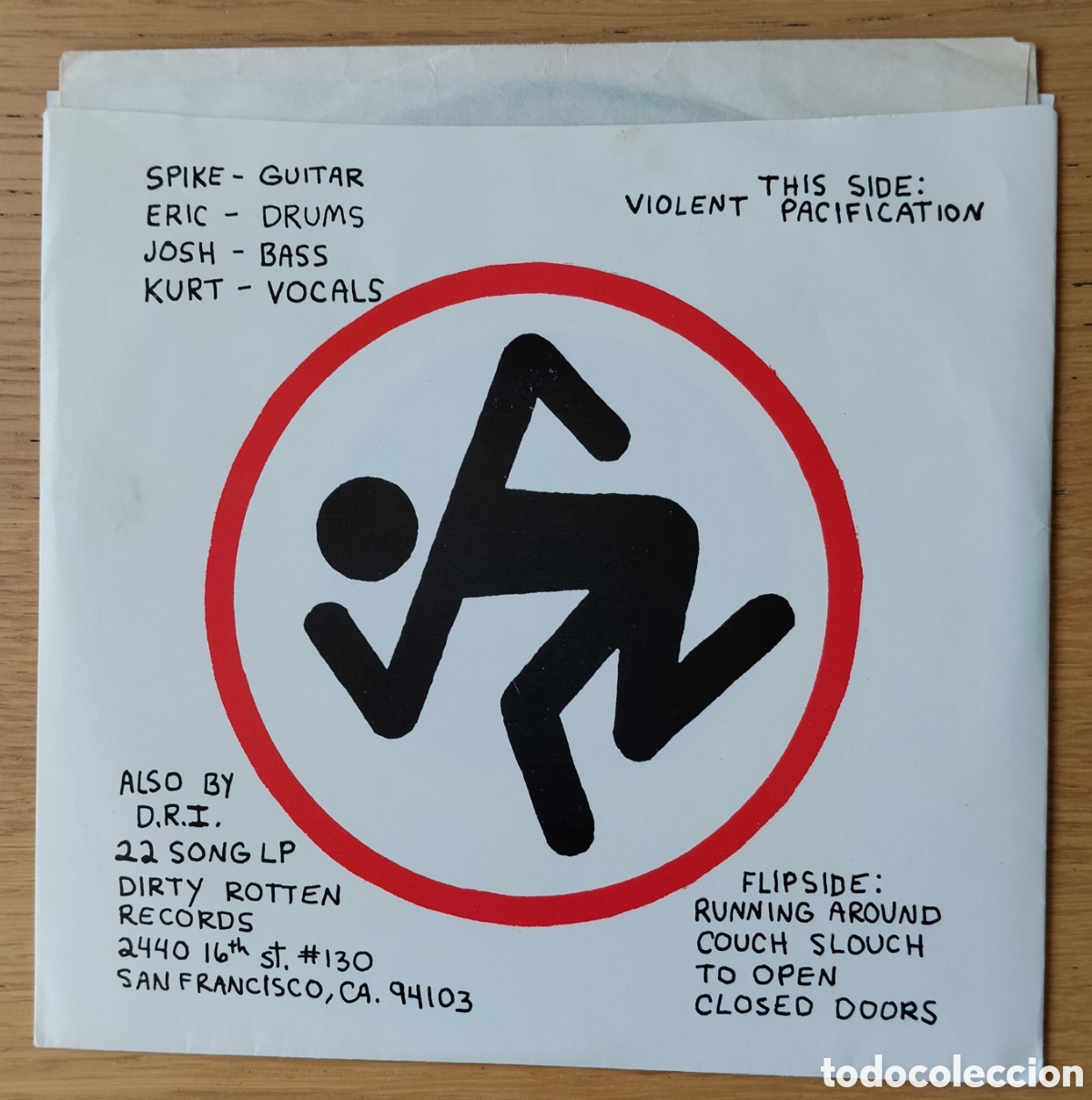 Discos de vinilo: DIRTY ROTTEN IMBECILES: &rdquo;VIOLENT PACIFICATION&rdquo; E.P. VINILO 1984 - HARDCORE - Foto 2