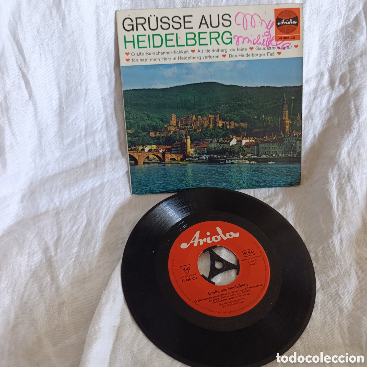 Discos de vinilo: Folclore Alem&aacute;n ,Disco Vinilo 7&rdquo; EP - Gr&uuml;sse Aus Heidelberg (Ariola, A&ntilde;os 60)